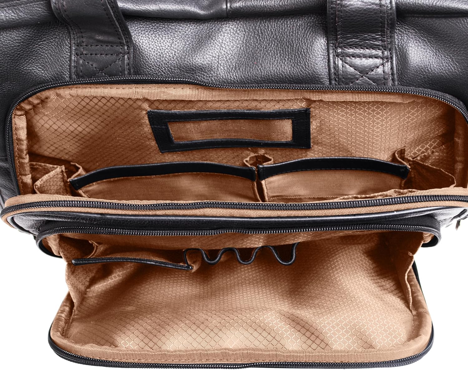 McKleinUSA I Series, Gold Coast, Full Grain Cashmere Napa Leather, 17" Leather Patented Detachable -Wheeled Laptop Briefcase, Black (43185), One Size