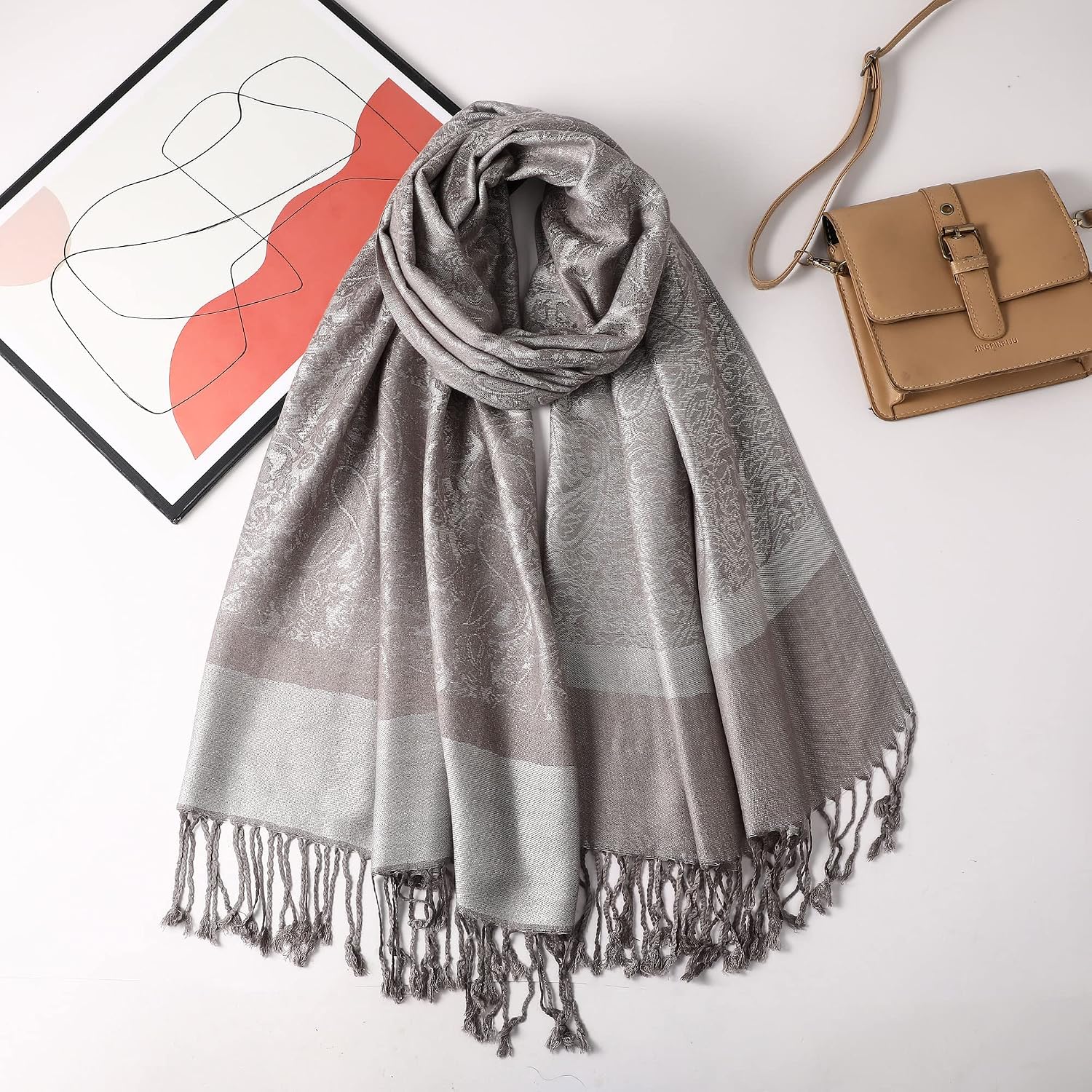 Paisley Scarf Shawl Jacquard Wrap Stole image 3