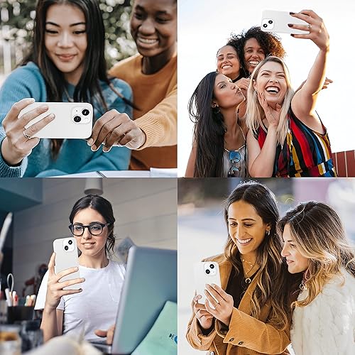 Miniatura 2 de IceSword Funda blanca compatible con iPhone 13 de 6.1 pulgadas, silicona líquida, delgada, a prueba de golpes, protección mate suave, color blanco