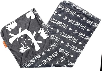 Dear Baby Gear - Premium Car Seat Infant Blanket - Soft Swaddle Blanket for Baby Girls and Boys, Plush Blankets - Adorable Designs, Comfortable Fabric - Gray and White, Moose40 x 30 inches
