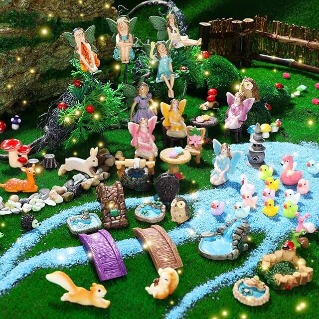 120 Pieces Garden Kit Accessories Garden Animals Miniatures Fairies Mini...