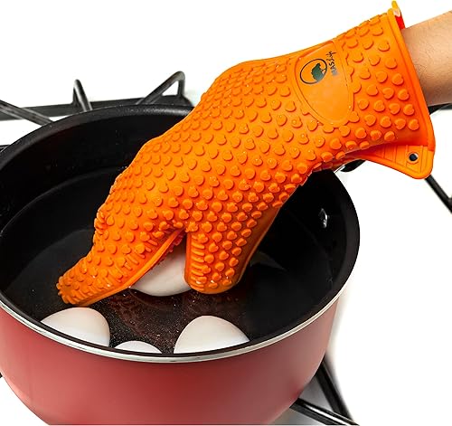 Miniatura 4 de MASlife Silicone BBQ Oven Cooking Gloves- Heat Resistant - BBQ Grill- Waterproof Camping Indoor-Outdoor Grilling High Temperature Work Gloves-