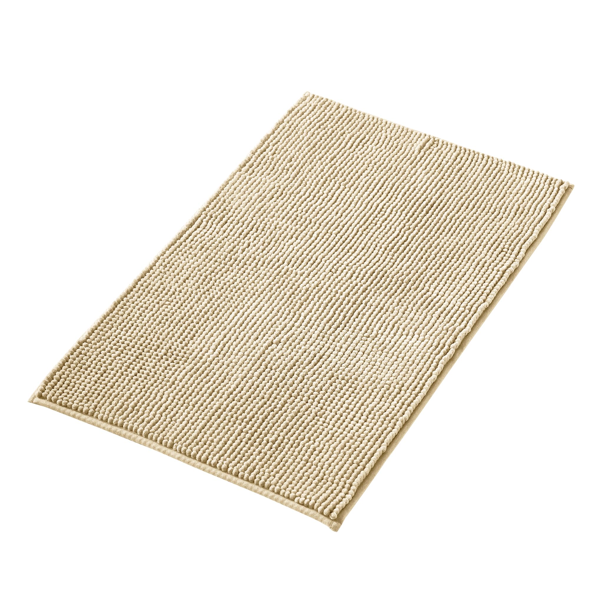 Decomira Alfombra de Baño Antideslizante de Chenilla | Alfombrilla súper Absorbente y Lavable a máquina | para el baño, la Ducha, la bañera o como Alfombra WC | Beige - 40x60 cm