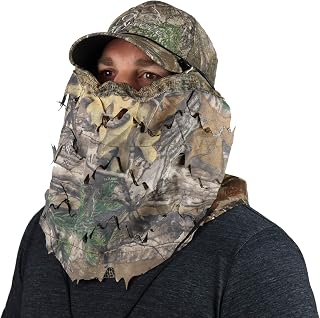 BunkerHead 3D Leafy and Cotton Camo Head Concealment System, Real Tree Xtra, SY-RT-XT-3C