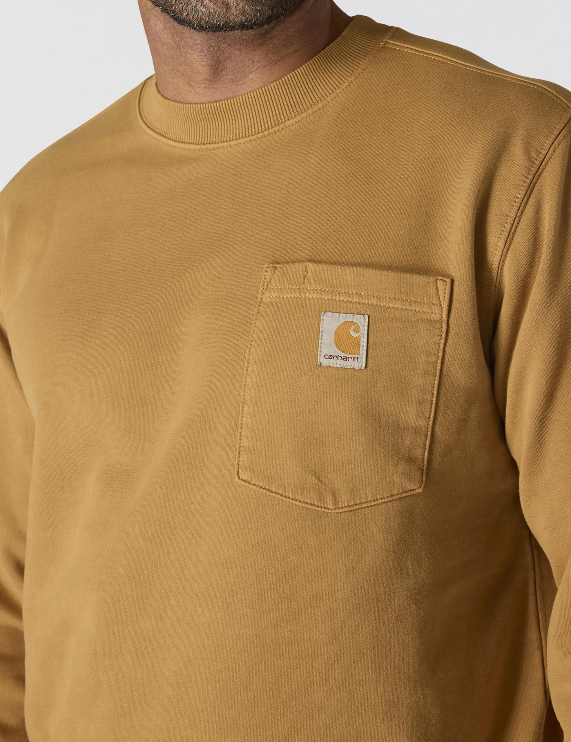 Carhartt Męska bluza z kapturem o średniej wadze o średniej wadze French Terry Crewneck z kieszenią