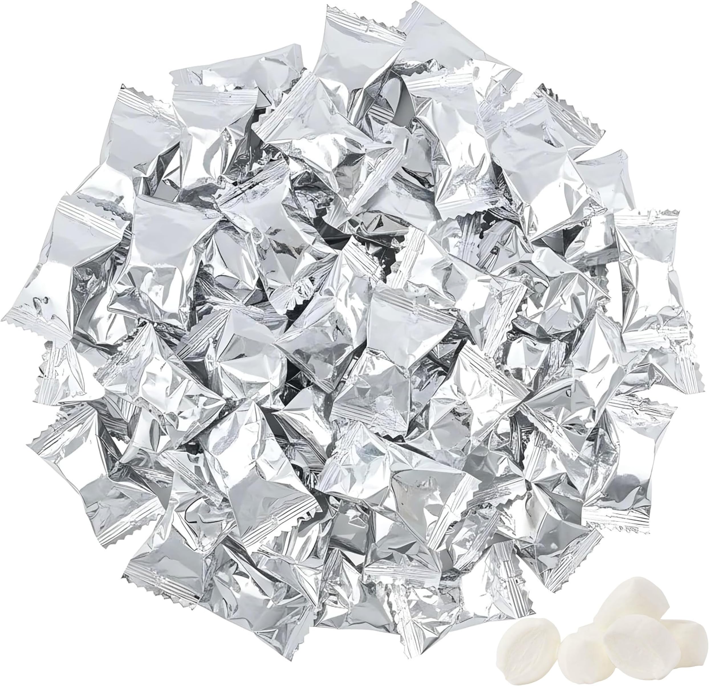 220ct Silver Butter Mints Individually Wrapped Silver Candy – Individually Wrapped Butter Mints Bulk for Wedding Favors, Baby Showers, Retirement, Candy Buffets, and Thank You Gifts – Soft Buttermints