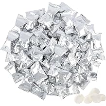 220ct Silver Butter Mints Individually Wrapped Silver Candy Individually Wrapped Soft After Dinner Mints Butter Mints for Wedding Favors, Baby Showers, Retirement, Candy Buffets, and Thank You Gifts