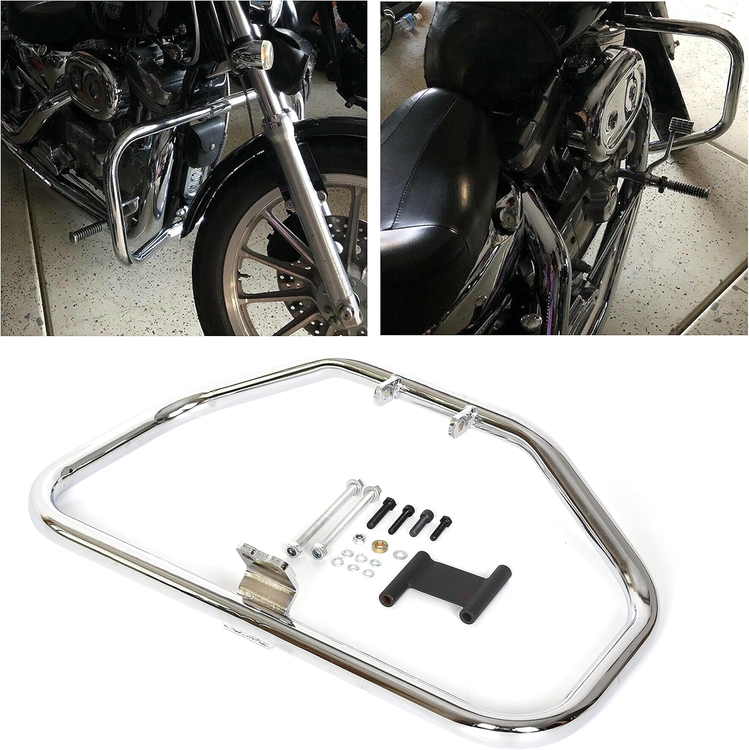 ECOTRIC Engine Crash Bar Compatible with 1986-2003 Harley Sportster 883 XLH883; 1996-2003 1200 Custom XL1200C Sport XL1200S; 1984-1985 Roadster XLS XR 1000 XR 1000; 2002-2003 883R XL883R