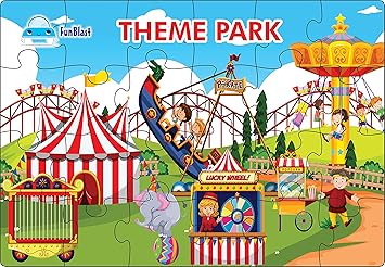 FunBlast Fun Fair Park Theme Jigsaw Puzzle for Kids – 24 Pcs Jigsaw Puzzle for Kids, Boys, Girls (Multicolor) - image, photos