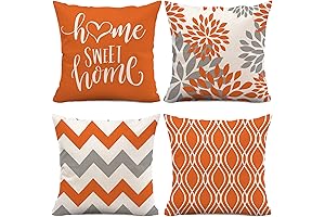 Hexagram Orange Throw Pillows for Couch