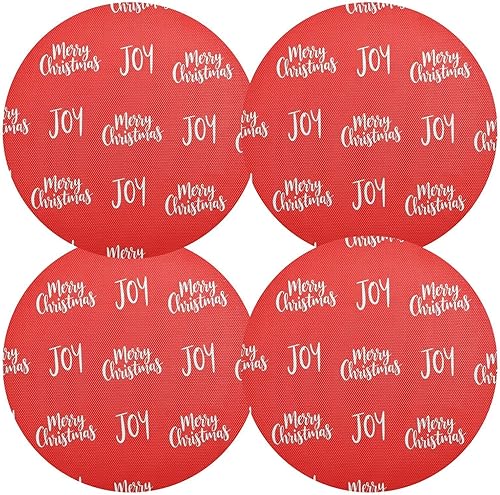 Miniatura 2 de Festive Merry Christmas Round Place Mats, Heat Resistant Non Slip Outdoor Washable Placemats for Kitchen one sizex1