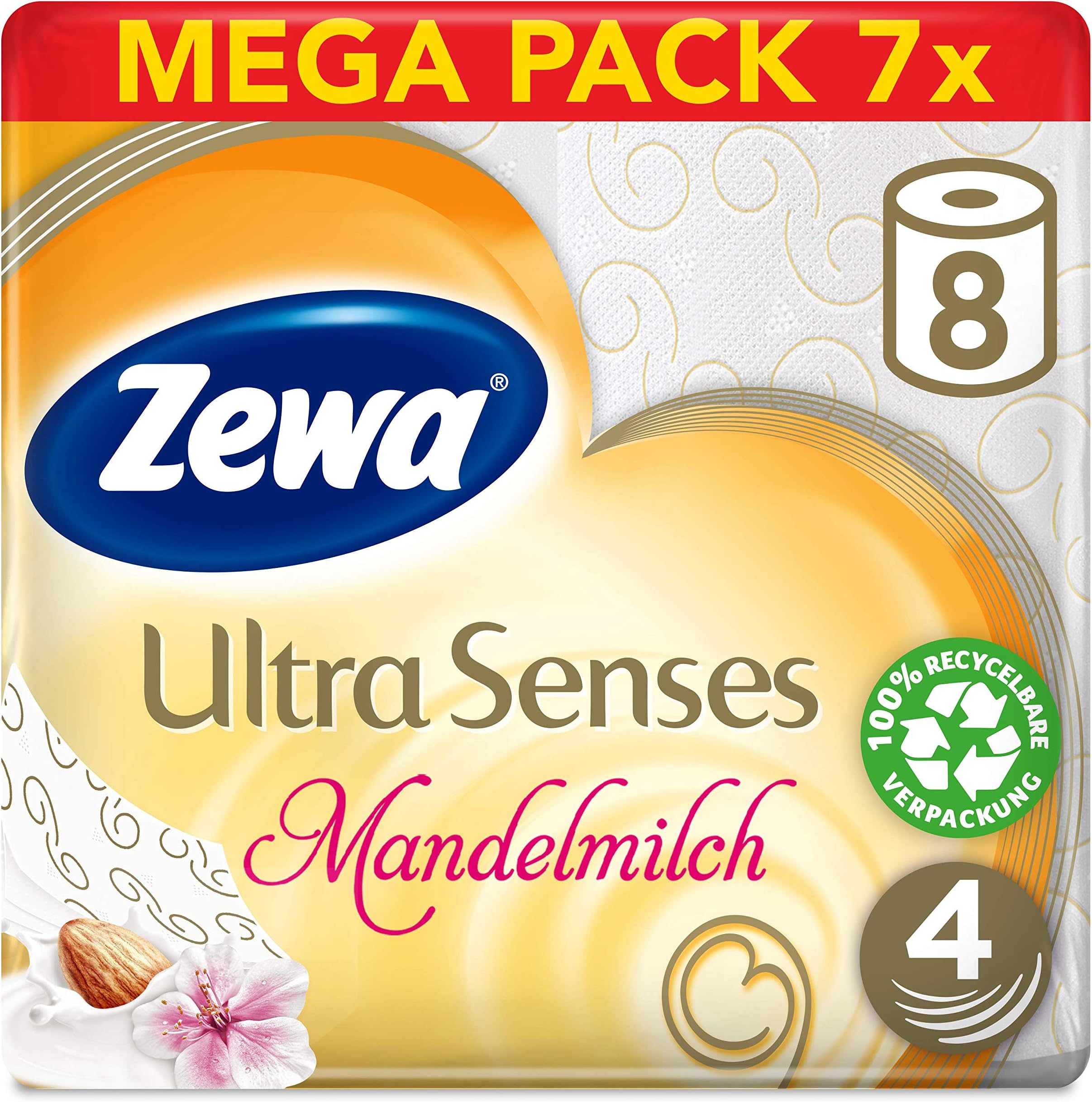 Zewa Ultra Senses Dry Toilet Paper Giant Pack (7 x 8 Rolls)