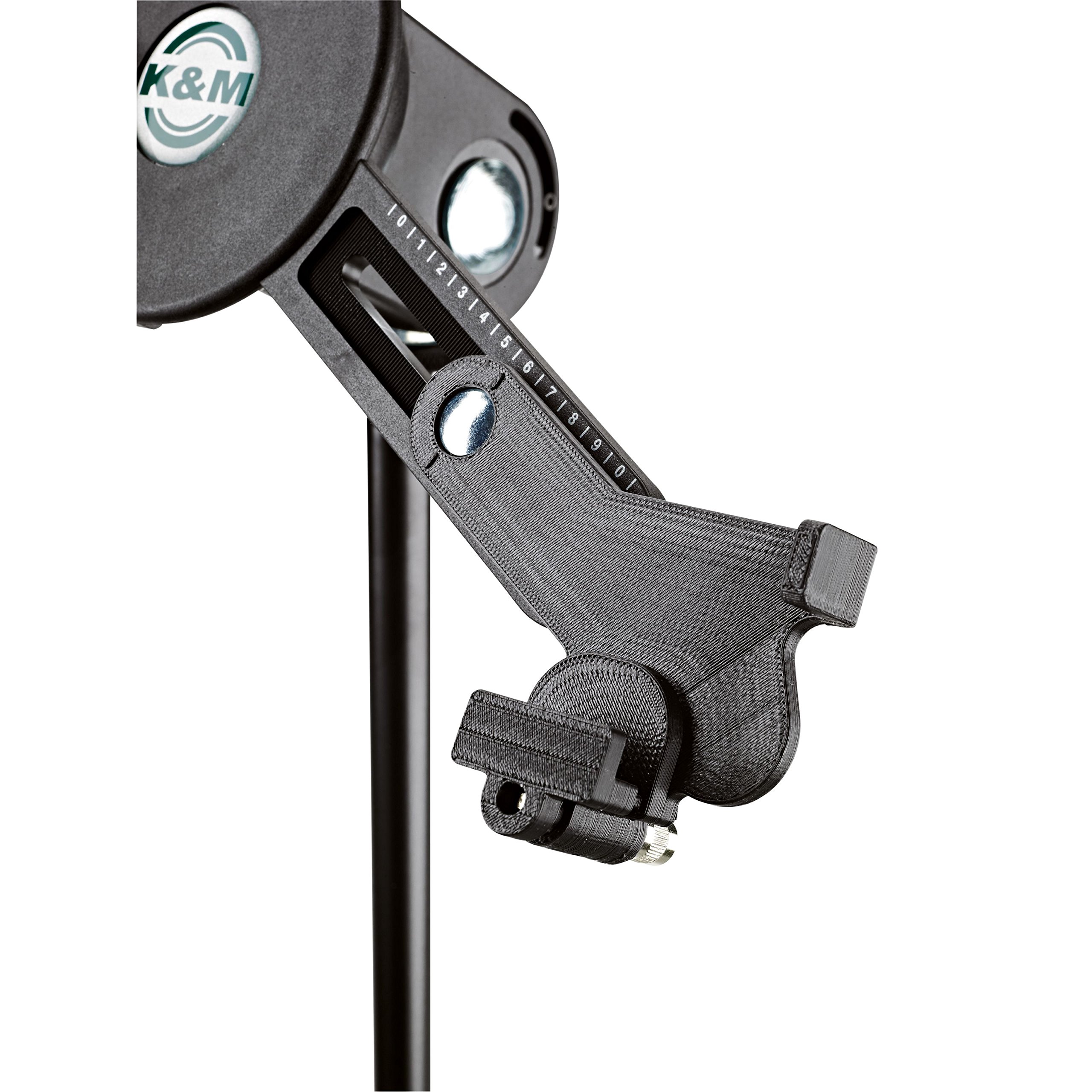 K&M - König & Meyer »19790 TABLET PC STAND HOLDER« Porta tablet universale per treppiedi - Colore: Nero