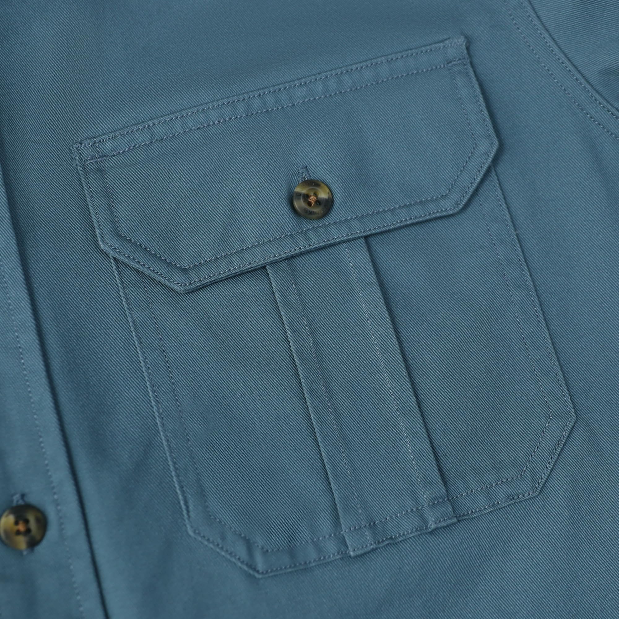 Chemise Homme Manches Courtes en Coton à 2 Poches Style Vintage