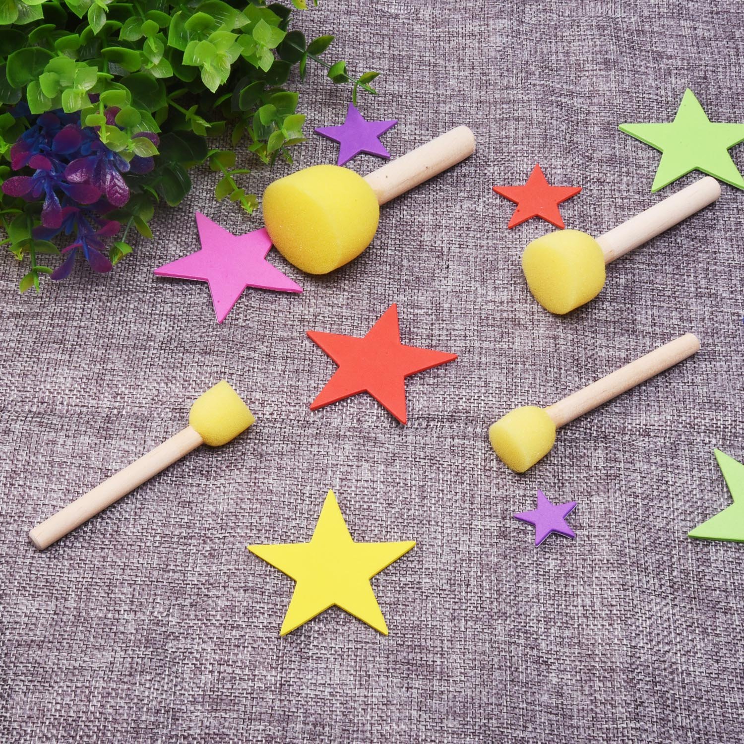 20 Pennelli In Spugna Rotonda Per Bambini | Ideali Per Disegno, Pittura E Graffiti, 4 Taglie - Foto 2