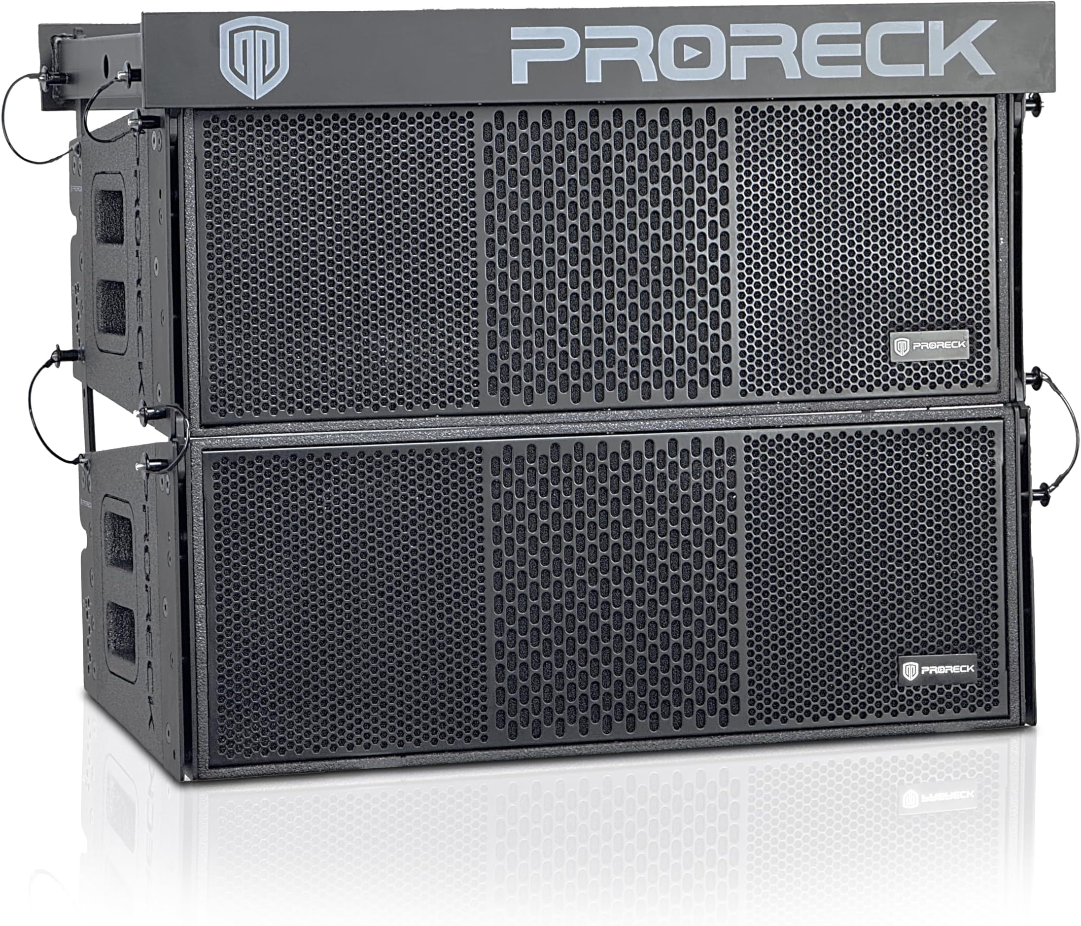 PRORECK Dual 10'' Full Range Powered Array Speaker, 5000W Portable Professional Sound System, DSP Speaker, High-Fidelity Audio (210BP Array Speaker X2 with Flying Frame)