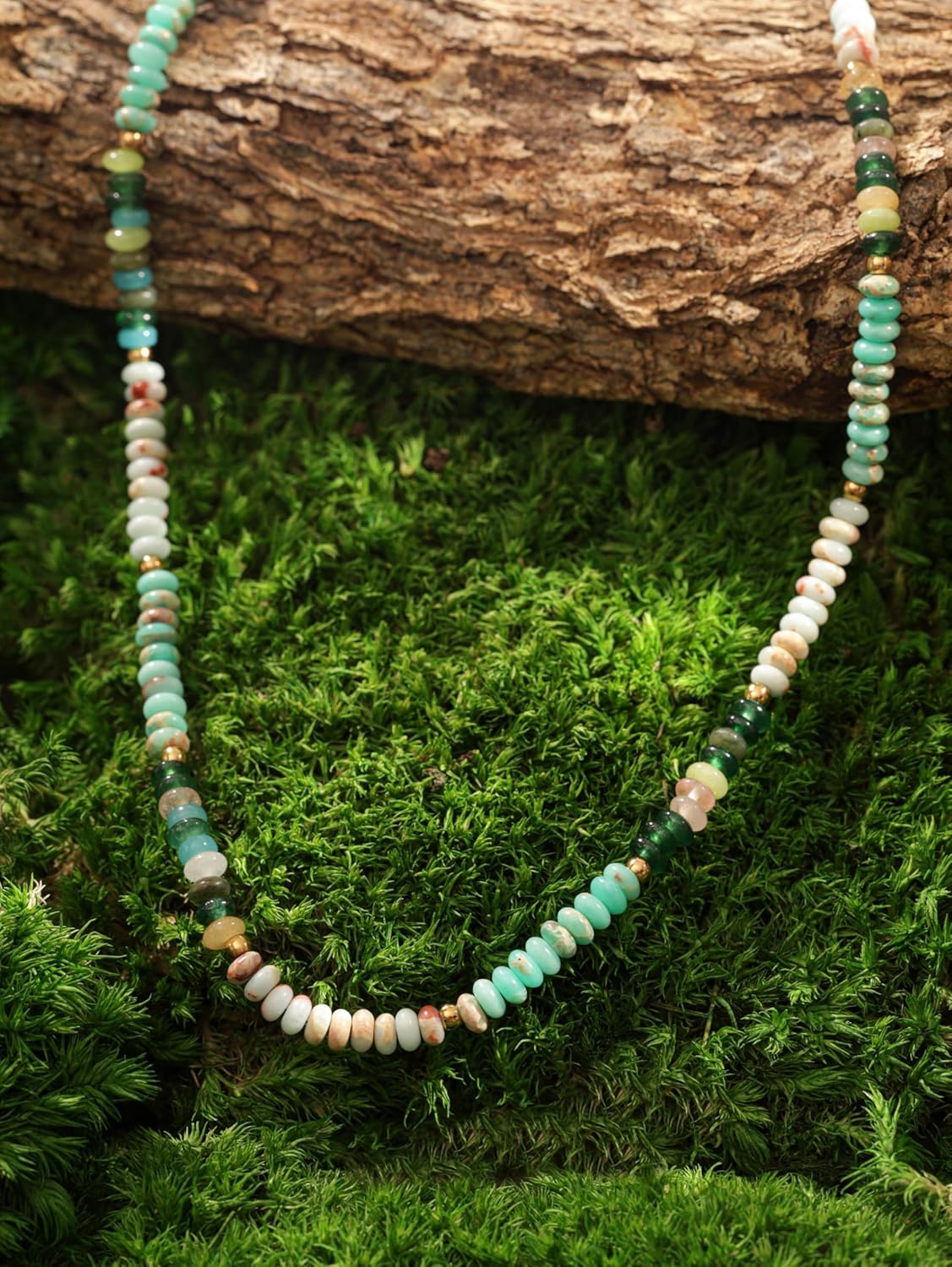 MINACHI Multi Color Beads Necklace, Natural Stone, Pattern Beads, Bohemian Style, Gift Jewelry for Women - Image 6