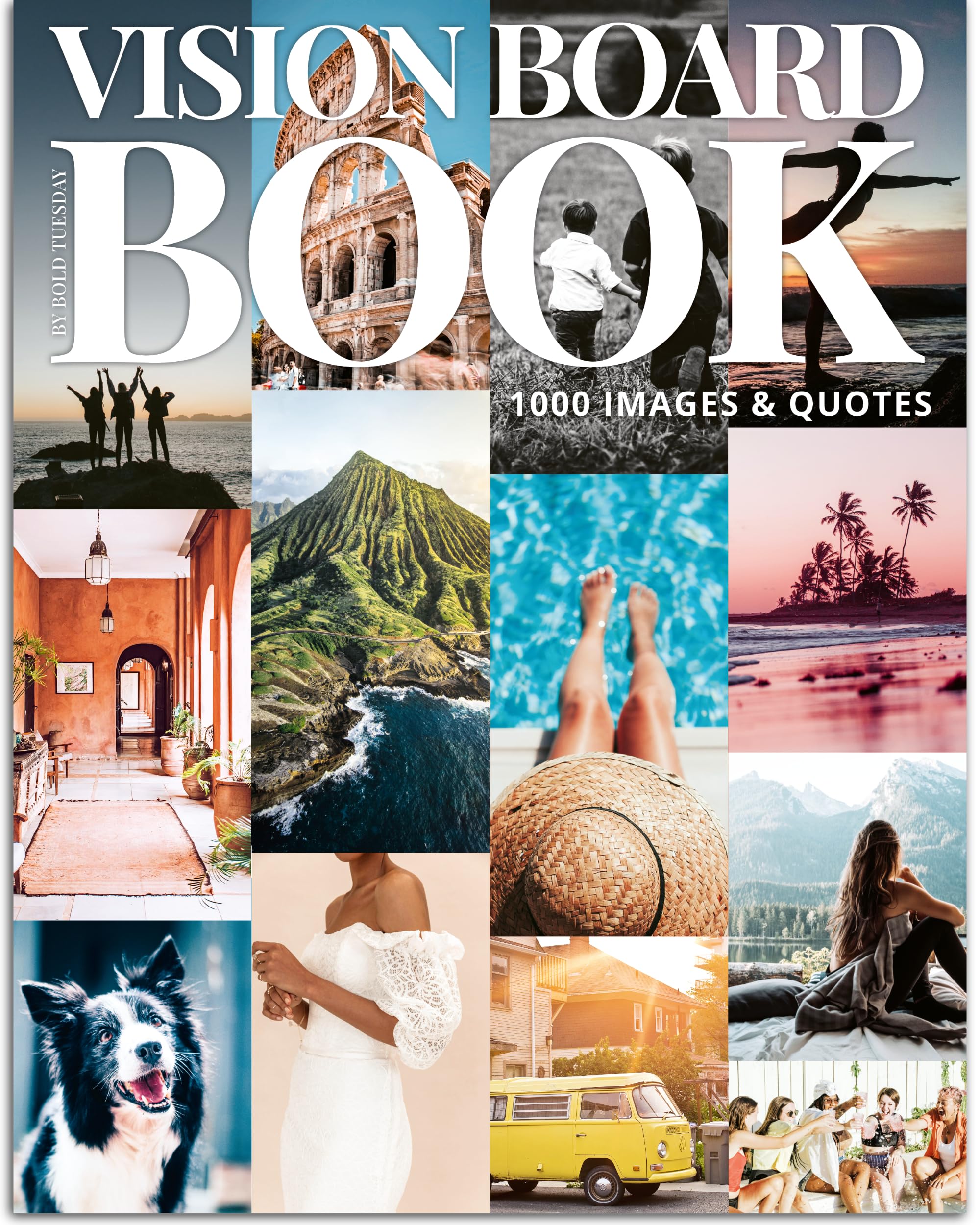 Vision Board Book Magazine for Women - 1000+ Diverse Pictures, Quotes, Self-Discovery Exercises | Complete Collage Clip Art Supplies Kit for Adults | Ideal for Vision Mood Board Party & Manifestation