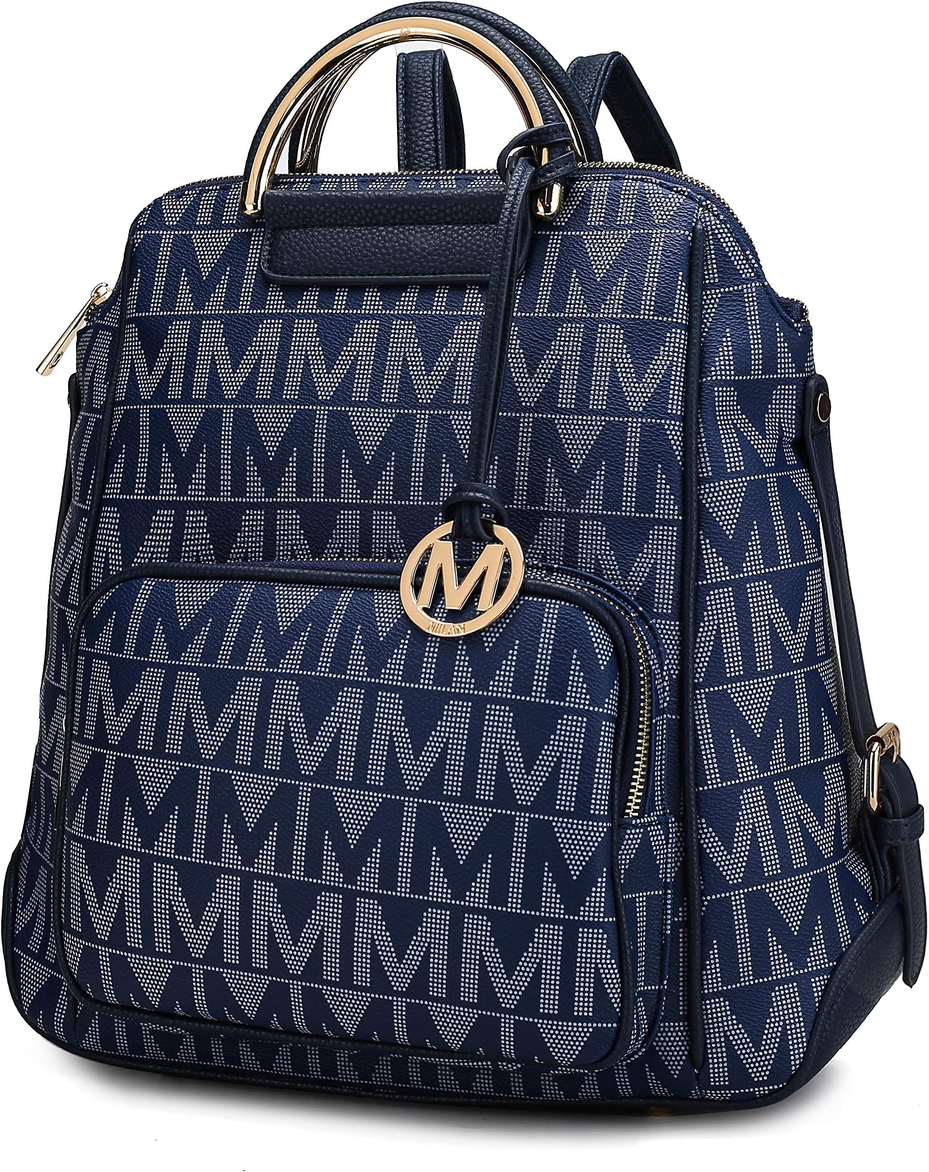 MKF Collection Signature Women Backpack, Vegan Leather Travel Bag Top-Handle Fashion Daypack Business Work Bag by Mia K