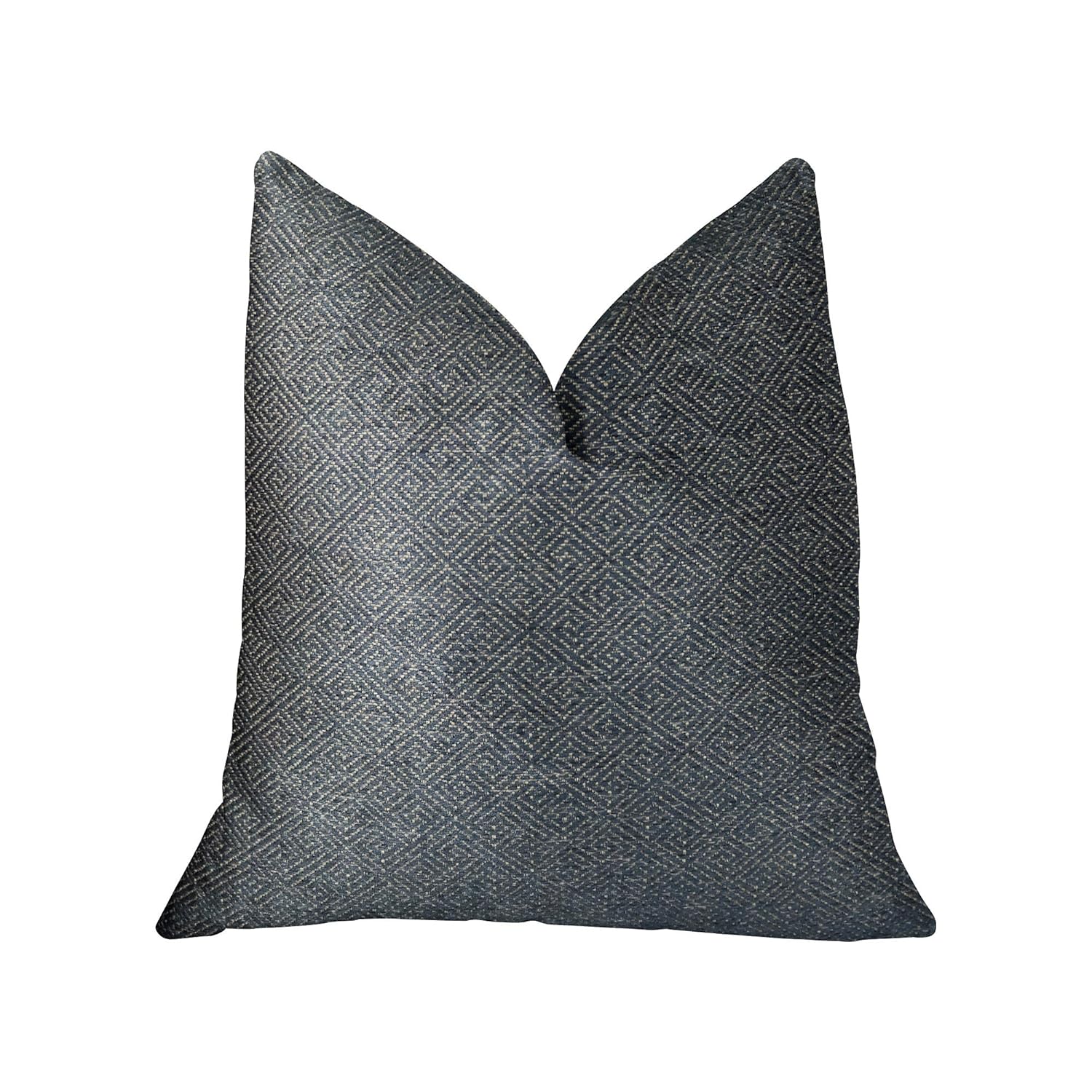 Plutus Brands Plutus Artsy Canvas Navy Cream Handmade Luxury Pillow 26 x 26