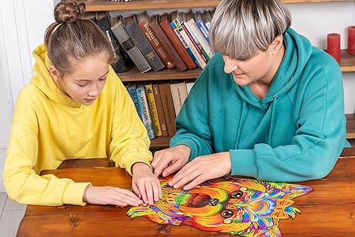 Miniatura 7 de Rompecabezas de madera para adultos y niños - Yorkie, rompecabezas de fantasía en forma de animal, 172 piezas con forma única, tamaño King (18.1 x