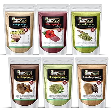 Online Quality Store amla,reetha,shikakai,bhringraj and hibiscus heena powder for hair |Aritha|Reetha|Ritha|Soapnuts (Sapindus Mukorossi) |Indian Gooseberry |mehendi powder natural |hair pack powder |hair pack powder |,900g