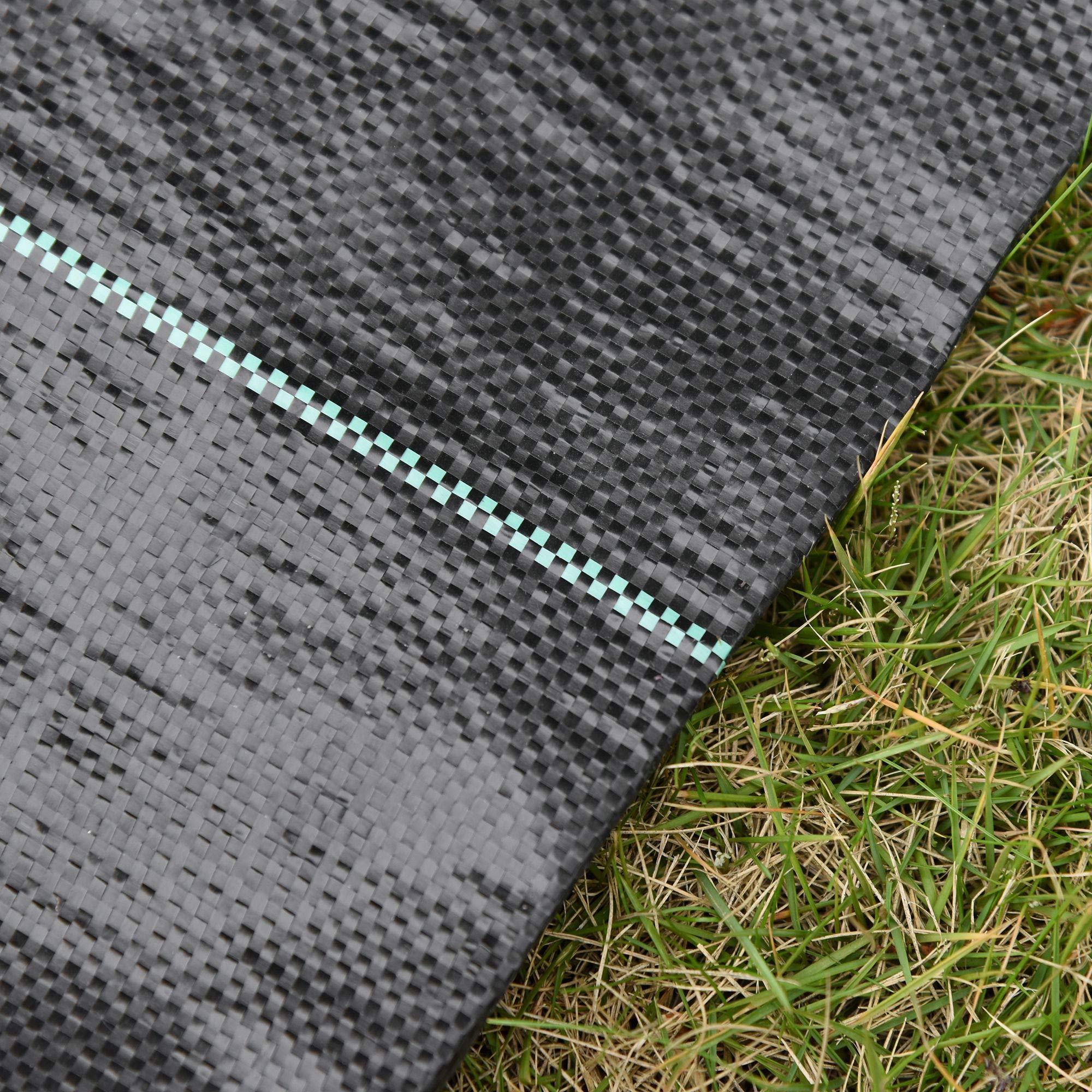 Outsunny Malla Antihierbas Malla Antihierbas 2x50 m Malla Antimaleza Malla Geotextil contra Malas Hierbas y Malezas 100 g/m² para Jardín Terraza Patio Negro