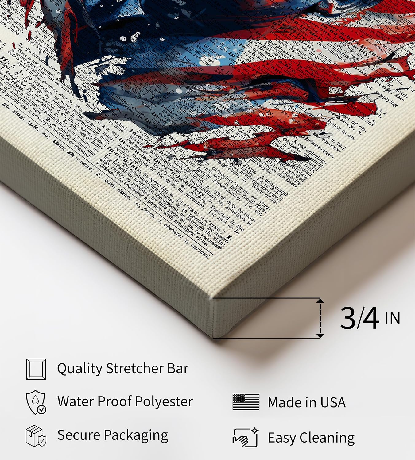 Poster Master Trump Canvas - US President Print - Dictionary Art - American Flag Wall Design - Patriotic Portrait Art - Living Room or Office Wall Decor - 8x10 STRETCHED Canvas