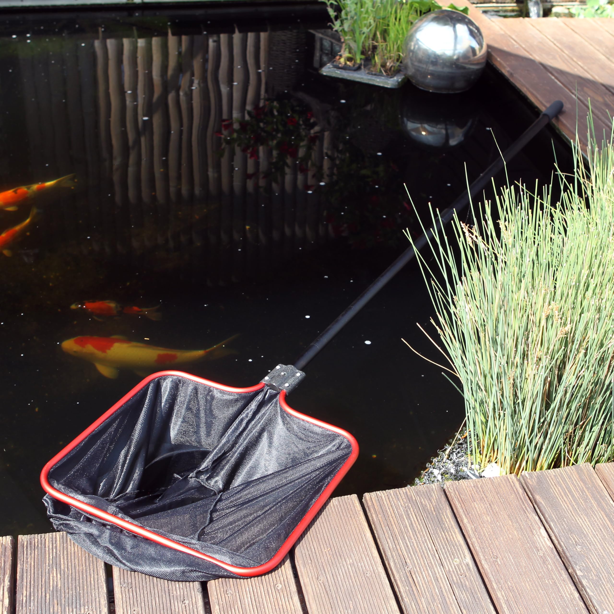 JBL Epuisette Bassin S, Mailles Fines (40 x 35cm), Manche Télescopique de 160 cm
