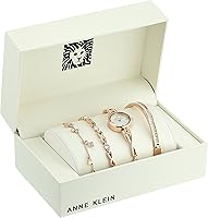 Vista 5 de Anne Klein Juego de reloj y pulsera en tono plateado con detalles de cristal prémium para mujer