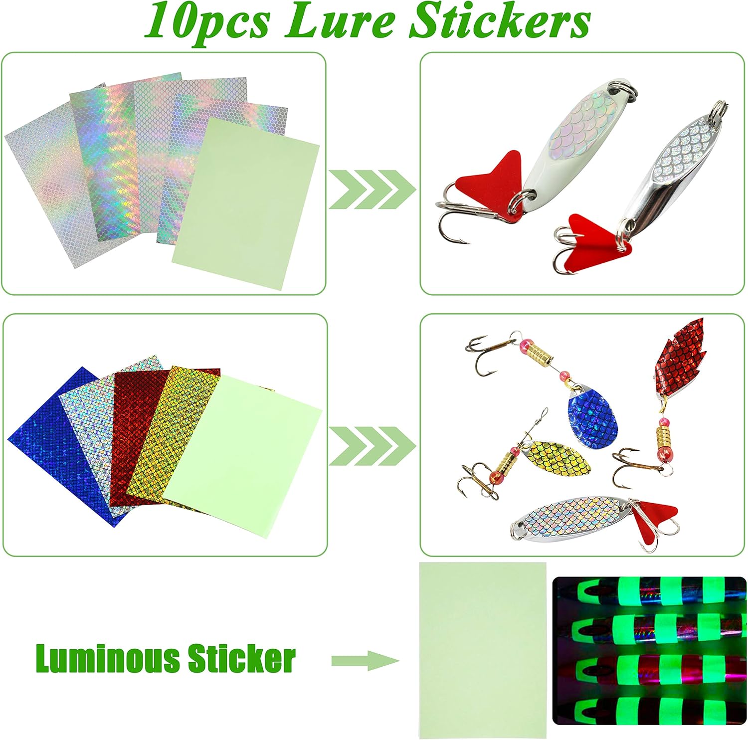 Unpainted Fishing Lures Making Kit, 321pcs DIY Blank Crankbaits Minnow Hard Bait Set with Treble Hooks,Split Rings,3D Eyes,Fishing Lure Stickers Pliers DIY Fishing Tackle