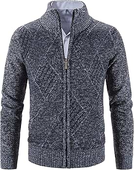 VtuAOL Men's Cardigan Sweaters Casual Zip Up Sweaters Thick