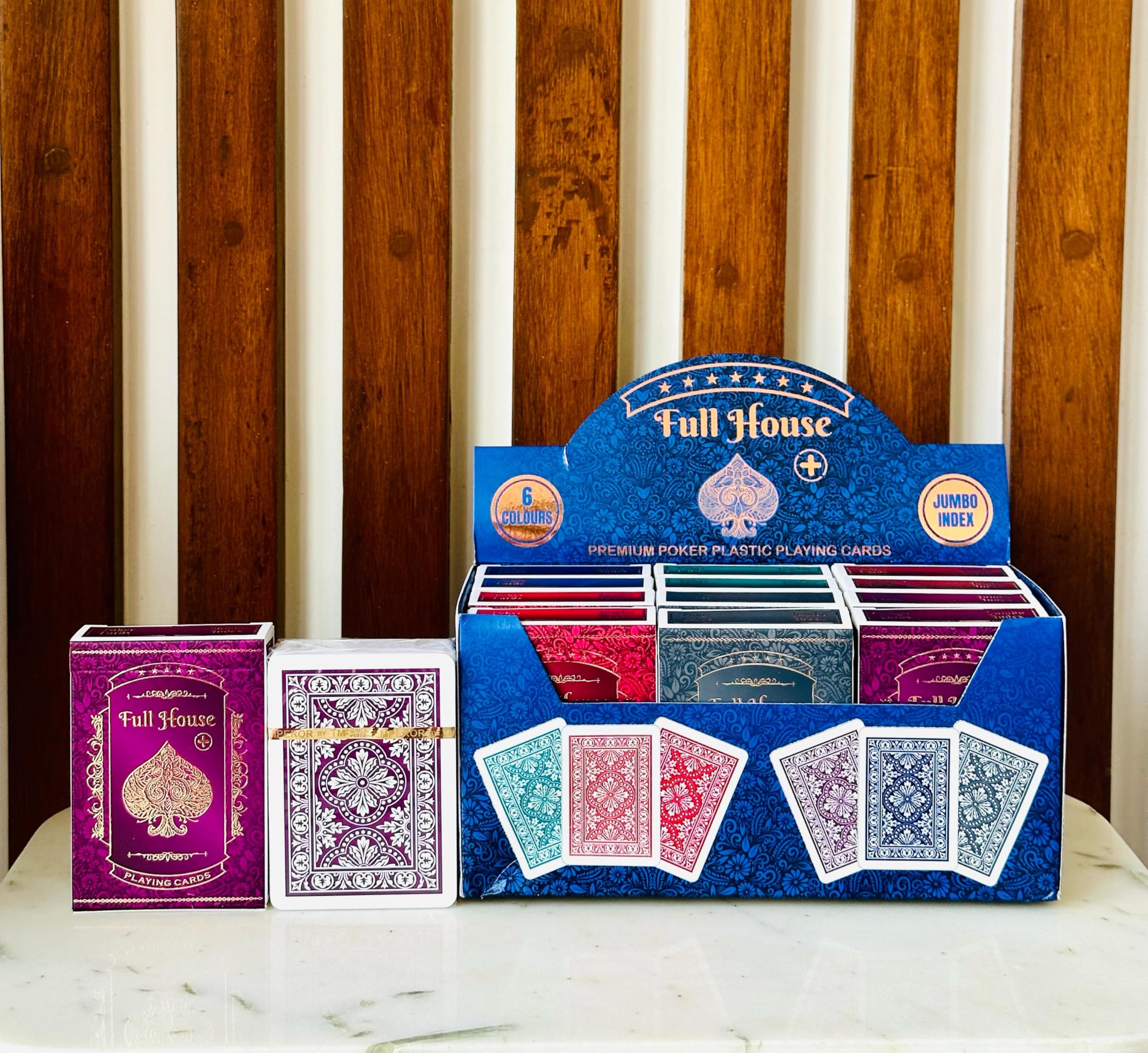 Full House Plus 100% Plastic Poker Playing Cards | 2 Deck Jumbo