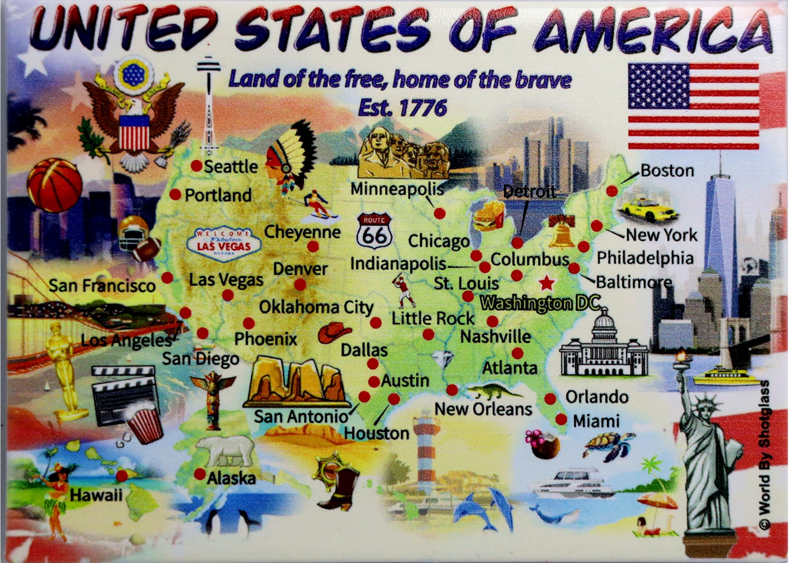 United states map with attractions | Mapsru.com