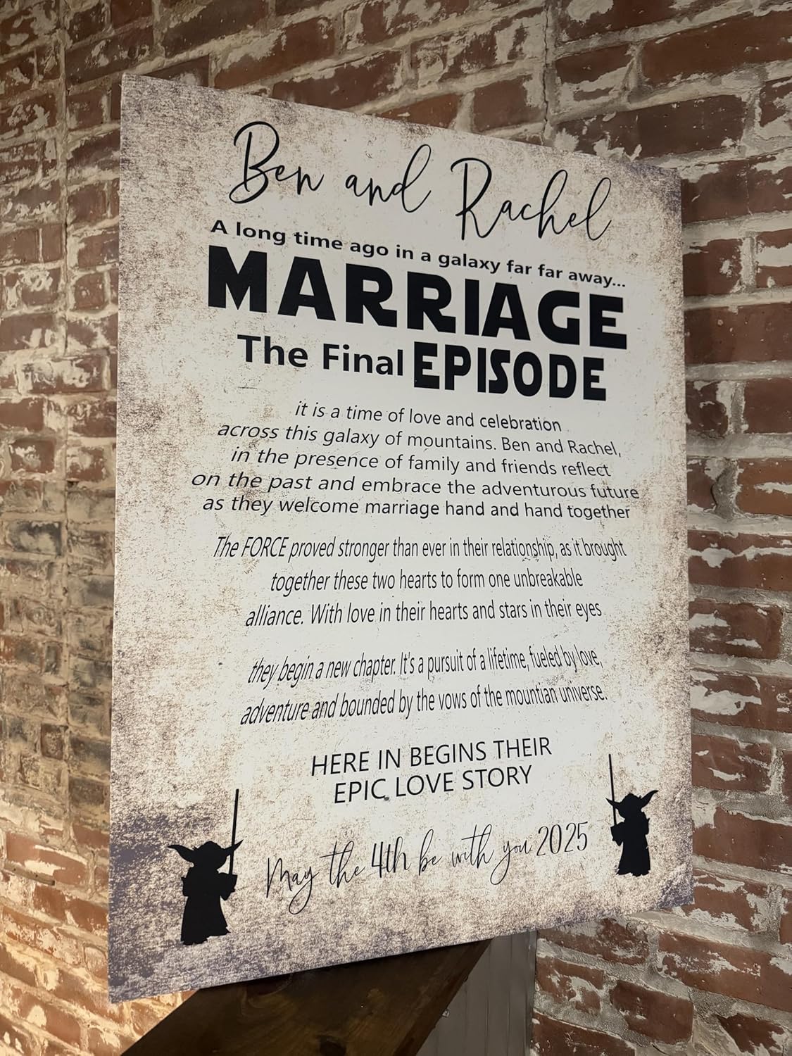 Star Wars Themed Wedding Sign or Gift, Final Episode, Favorite, Handcrafted Custom Canvas, Epic Love Story, PERSONALIZED, May 4th Wedding, Marriage The Final Episode, Galaxy
