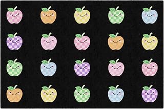 Flagship Carpets Apple Sit Spots Children's Classroom Décor Area Rug for Schools, Durable and Fun for Learning Centers, Daycares and Preschools, 5' X 7'6"