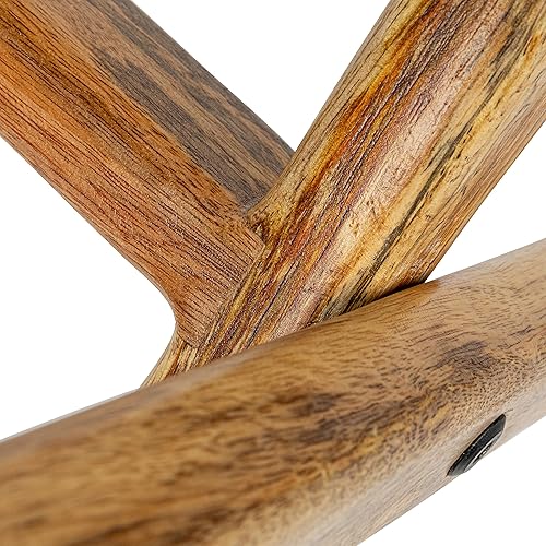 Miniatura 8 de Creative Co-Op Taburete plegable moderno de madera y yute, natural y marrón