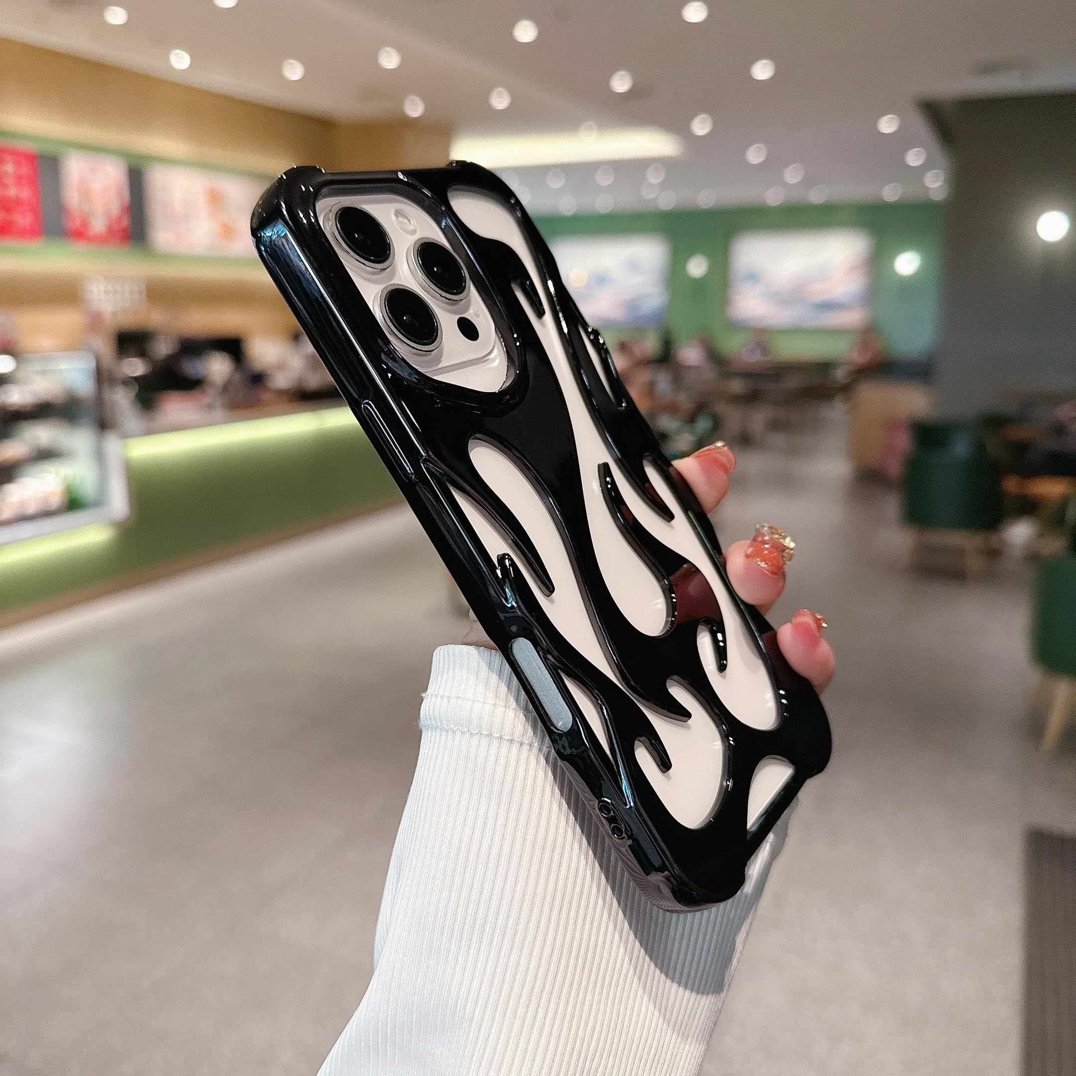 Fashion Flame Handyhülle Für IPhone 15 - Glitzernd, Galvanisiert, Stoßfest Mit Hohler Wärmeableitung, Silber