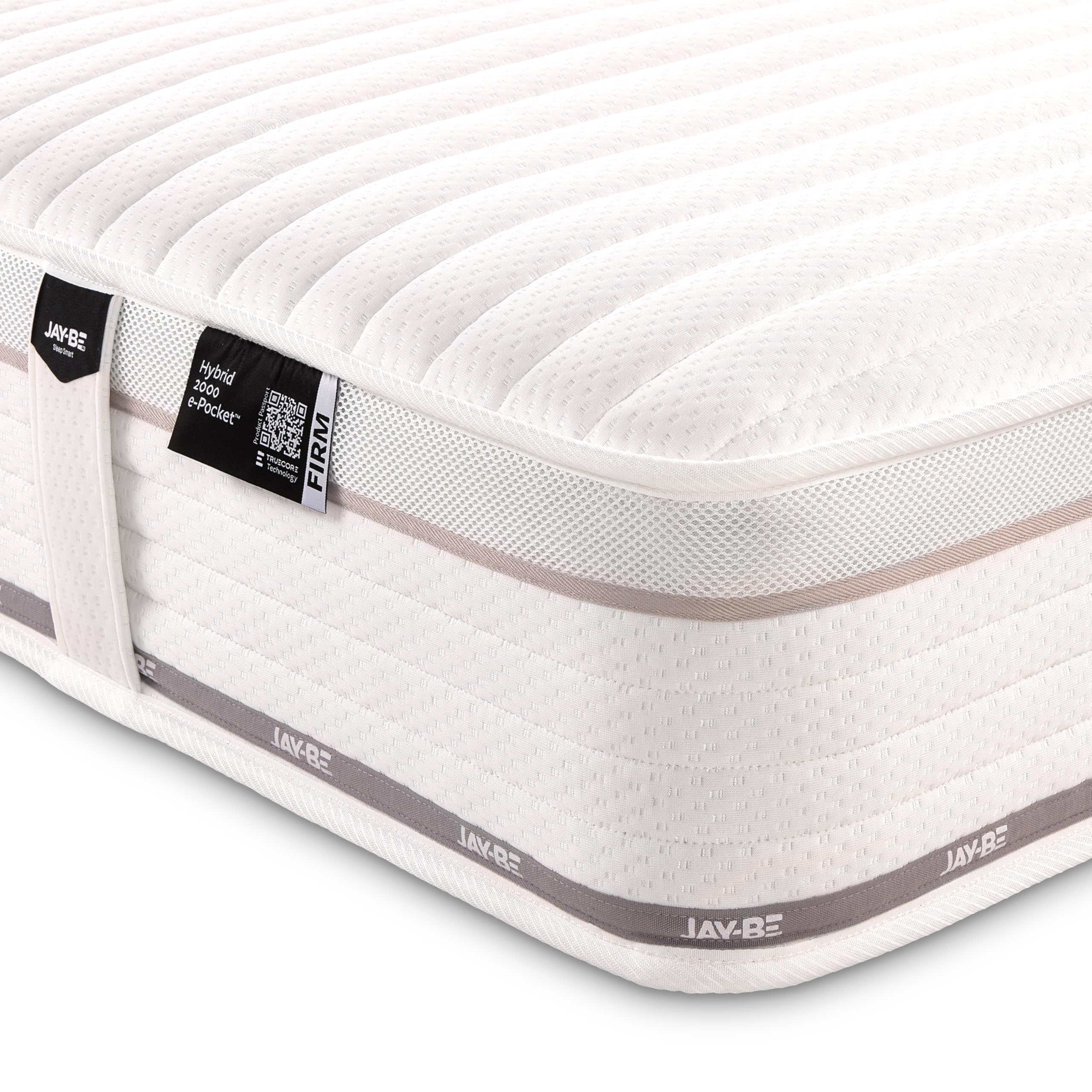 JAY-BE Truecore Hybrid 2200 Small Double Mattress, 4ft, 23cm Thick, e-Pocket Sprung, Medium Firm Mattress, Sustainably Made in the UK (190 x 120 x 23cm)