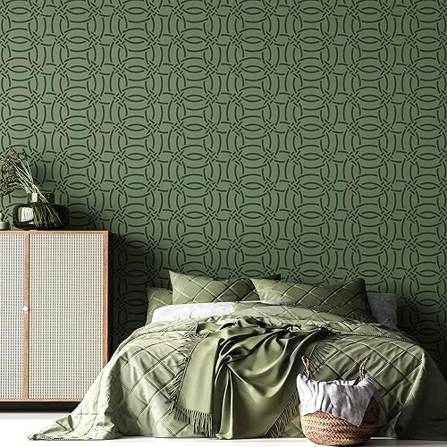 Miniatura 2 de LAMEGO - Plantilla de plástico reutilizable para azulejos, geométricos marroquíes, pared de suelo (17.7 x 17.7 in)