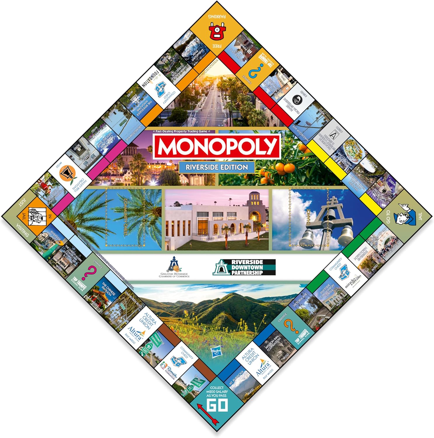 Monopoly Board Game Riverside CA Edition : 2-6 Players Family Board Games for Kids and Adults, Board Games for Kids 8 and up, for Kids and Adults, Ideal for Game Night