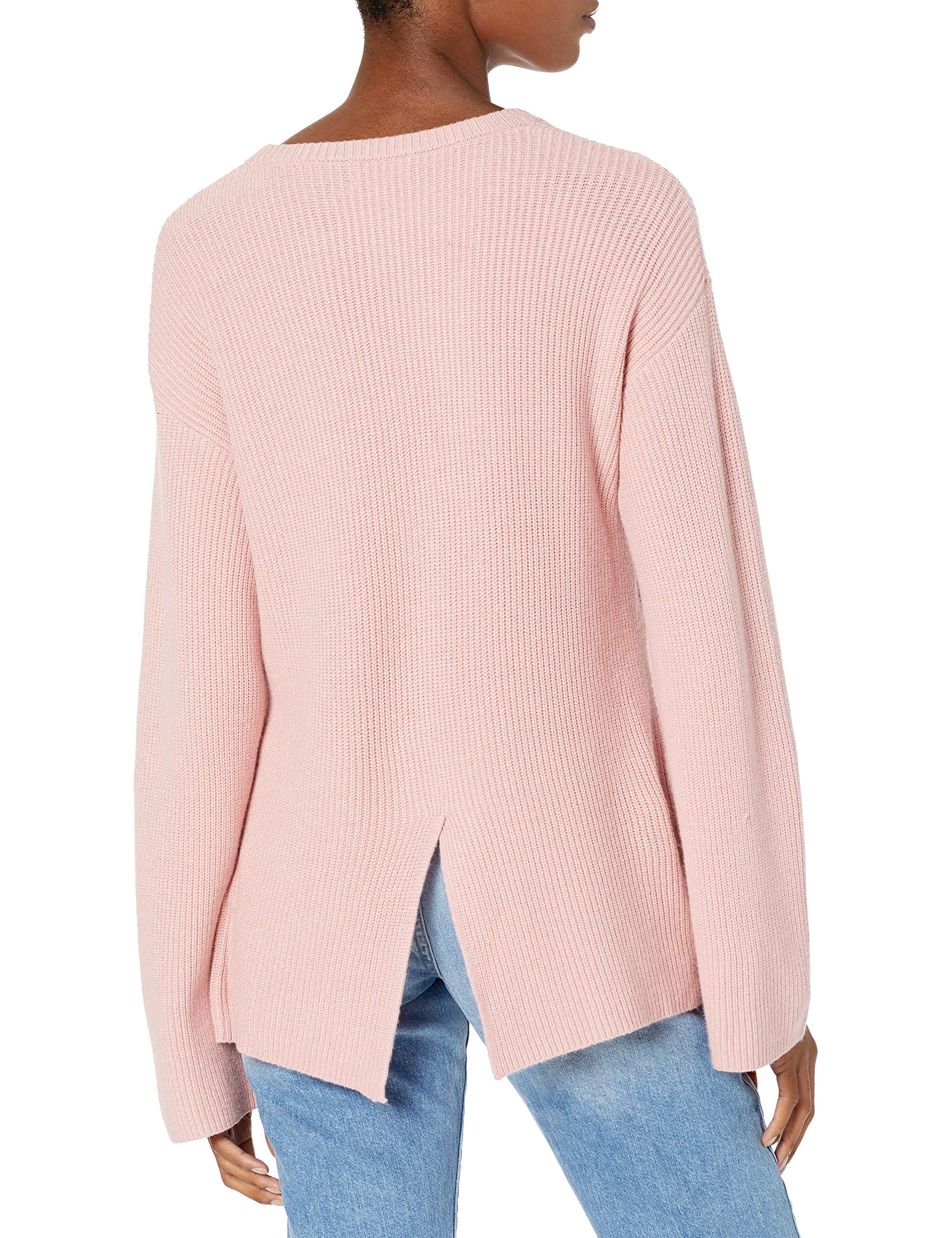 The Drop Rippstrick-Pullover Alice für Damen, Rundhalsausschnitt, geschlitzte Rückseite