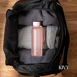 KIVY Slim Water Bottle 22oz [Lightweight & Shatterproof] - Reusable Tritan Water Bottle - Leak Proof Bottle for Women & Men - Water bottle no straw - Dishwasher Safe Water Bottle BPA Free - Pink