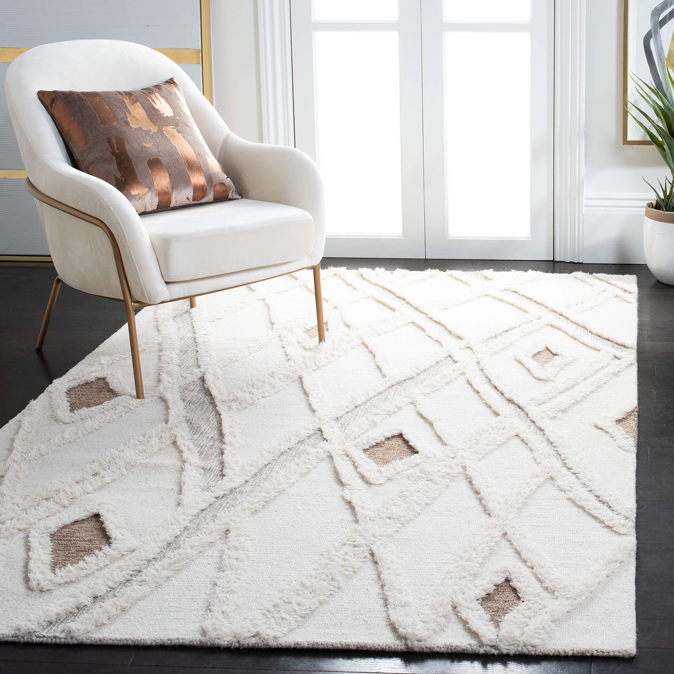 Tapis à Poil Court Casablanca Ivoire, Élégance Contemporaine