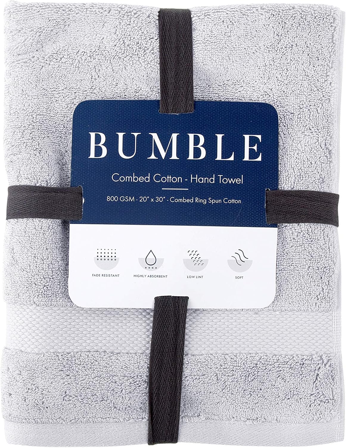 Bumble Luxury Thick Hand Towel - 20” x 30” | Heavy Weight | Luxury Bath Towel | 100% Combed Cotton | Ultra Soft & Highly Absorbent | 800 GSM | White Hand Towel - 1 Pack