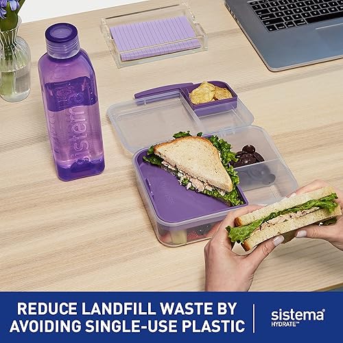 Miniatura 3 de Sistema Botella cuadrada apilable sin BPA, varios colores, 16.1 fl oz