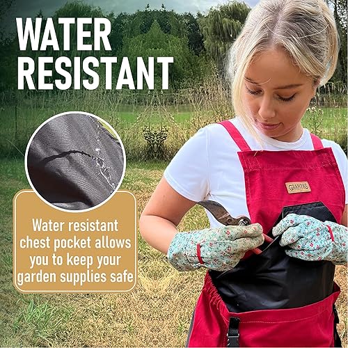 Miniatura 3 de Grampa's Garden - Delantal de jardinería con espalda cruzada con bolsillos para mujeres y hombres  Delantal de cosecha con bolsa de canguro grande