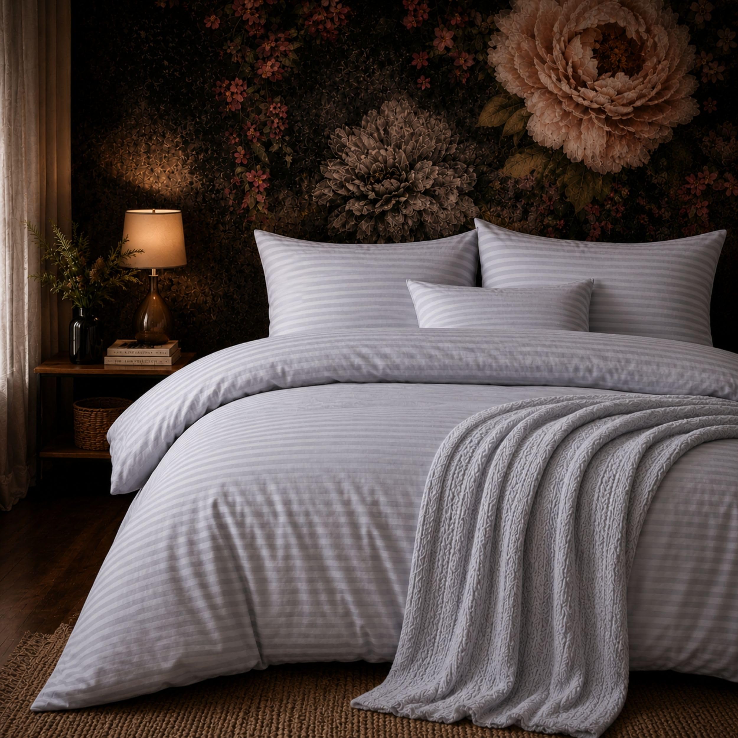 Housse de couette 200x200 cm grise pour une ambiance de chambre élégante