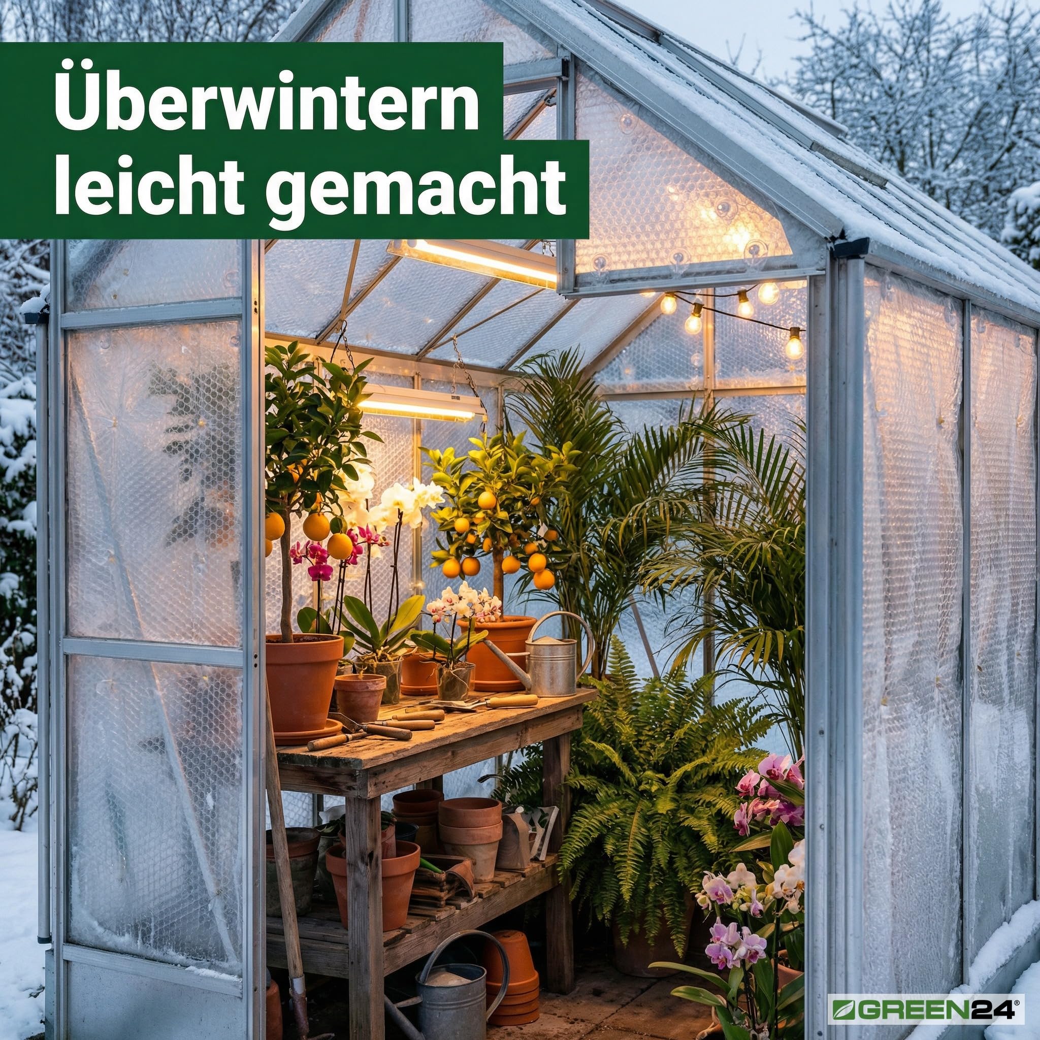 Noppenfolie Luftpolsterfolie 10m (15m2) GREEN24 PRO3 Frostschutz, Windschutz und Winterschutz, Isolierung und Wärmeschutz, Frostschutzfolie für Haus und Garten