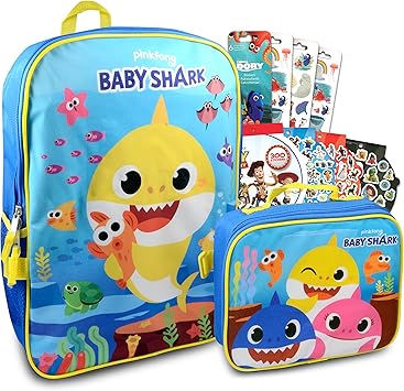 shark backpack and lunchbox